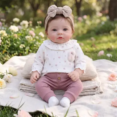 17" Lifelike Reborn Baby Girl, Soft Vinyl Body with Rooted Hair – Flora