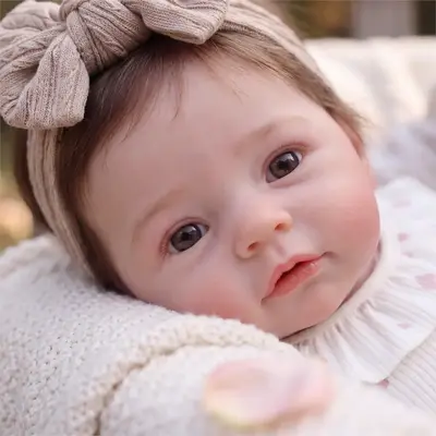 17" Lifelike Reborn Baby Girl, Soft Vinyl with Rooted Hair – Flora