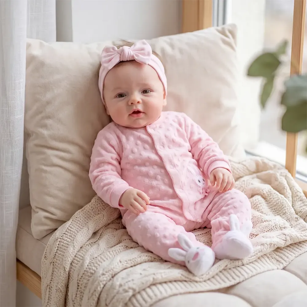 17" Lifelike Reborn Baby Girl with Soft Vinyl BodyRealistic Expression – Belle, photograph 2