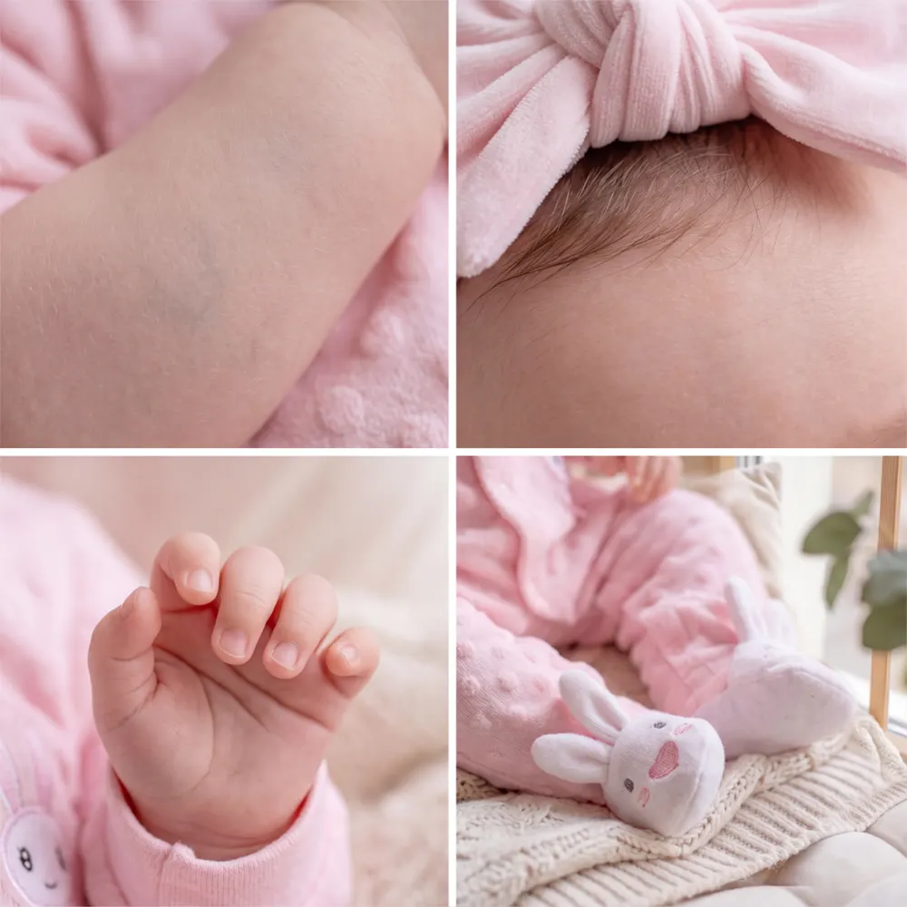17" Lifelike Reborn Baby Girl with Soft Vinyl BodyRealistic Expression – Belle, photograph 5