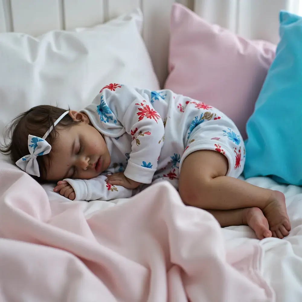 17" Lifelike Sleeping Silicone Vinyl Newborn African American Baby Girl Doll, photograph 5