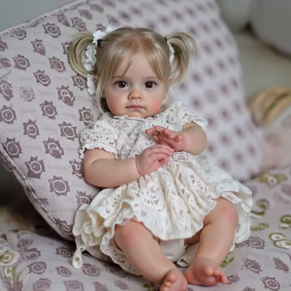 17" Realistic Toddler Reborn Baby Girl, Reborn Collectible Baby Doll Nathalia, photograph 2