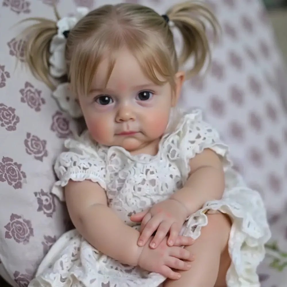 17" Realistic Toddler Reborn Baby Girl, Reborn Collectible Baby Doll Nathalia, photograph 4