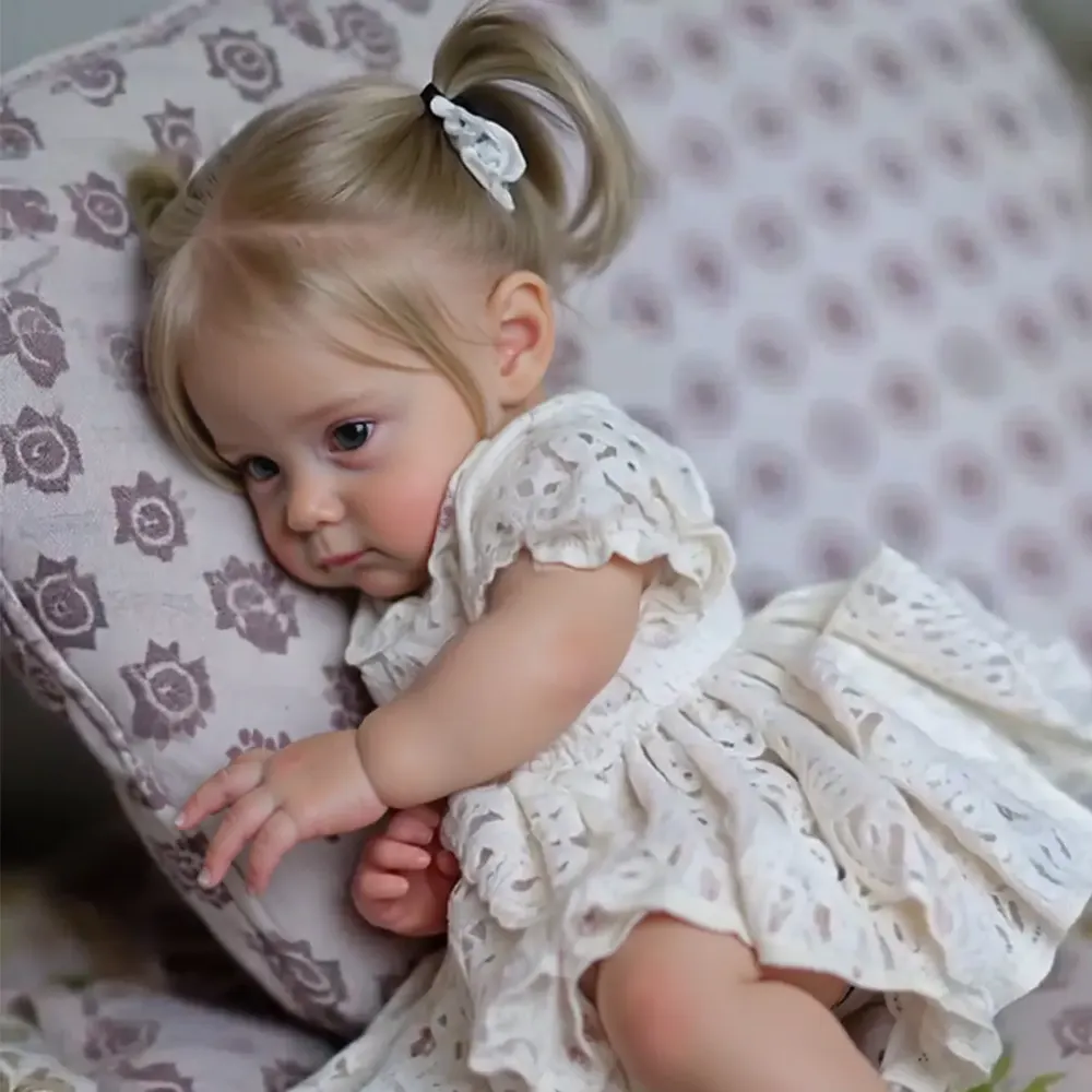 17" Realistic Toddler Reborn Baby Girl, Reborn Collectible Baby Doll Nathalia, photograph 5