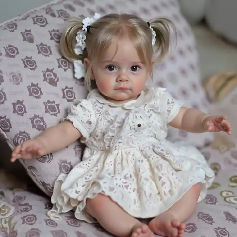 17" Realistic Toddler Reborn Baby Girl, Reborn Collectible Baby Doll Nathalia, photograph 6