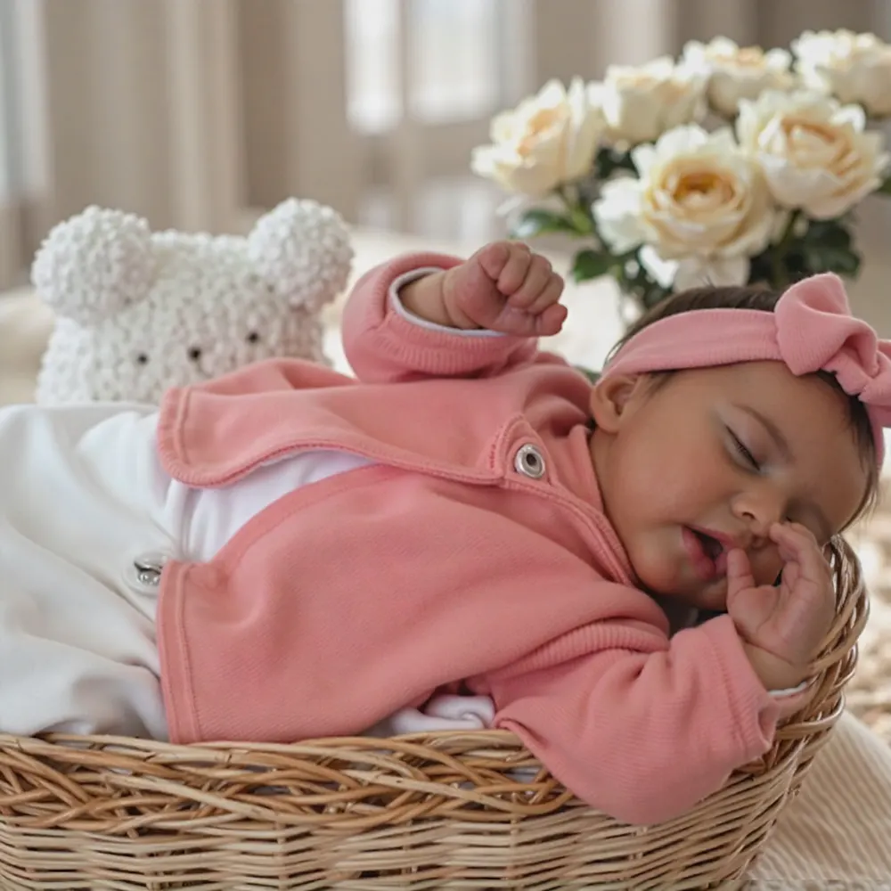 17" Real Lifelike Halle Reborn Silicone Vinyl Baby Doll Girl, photograph 3