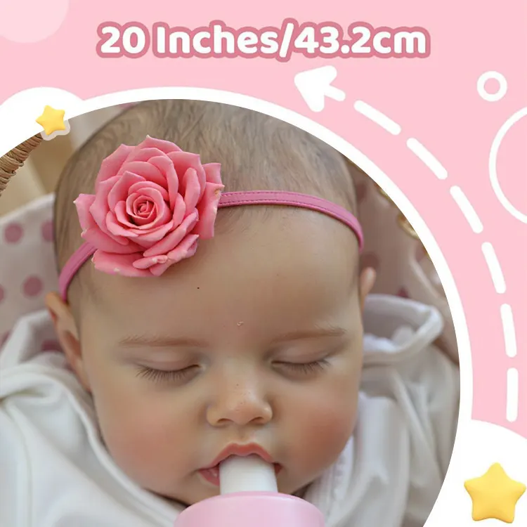 17" Real Lifelike Journey Silicone Sleeping Reborn Newborn Baby Doll Girl, photograph 3