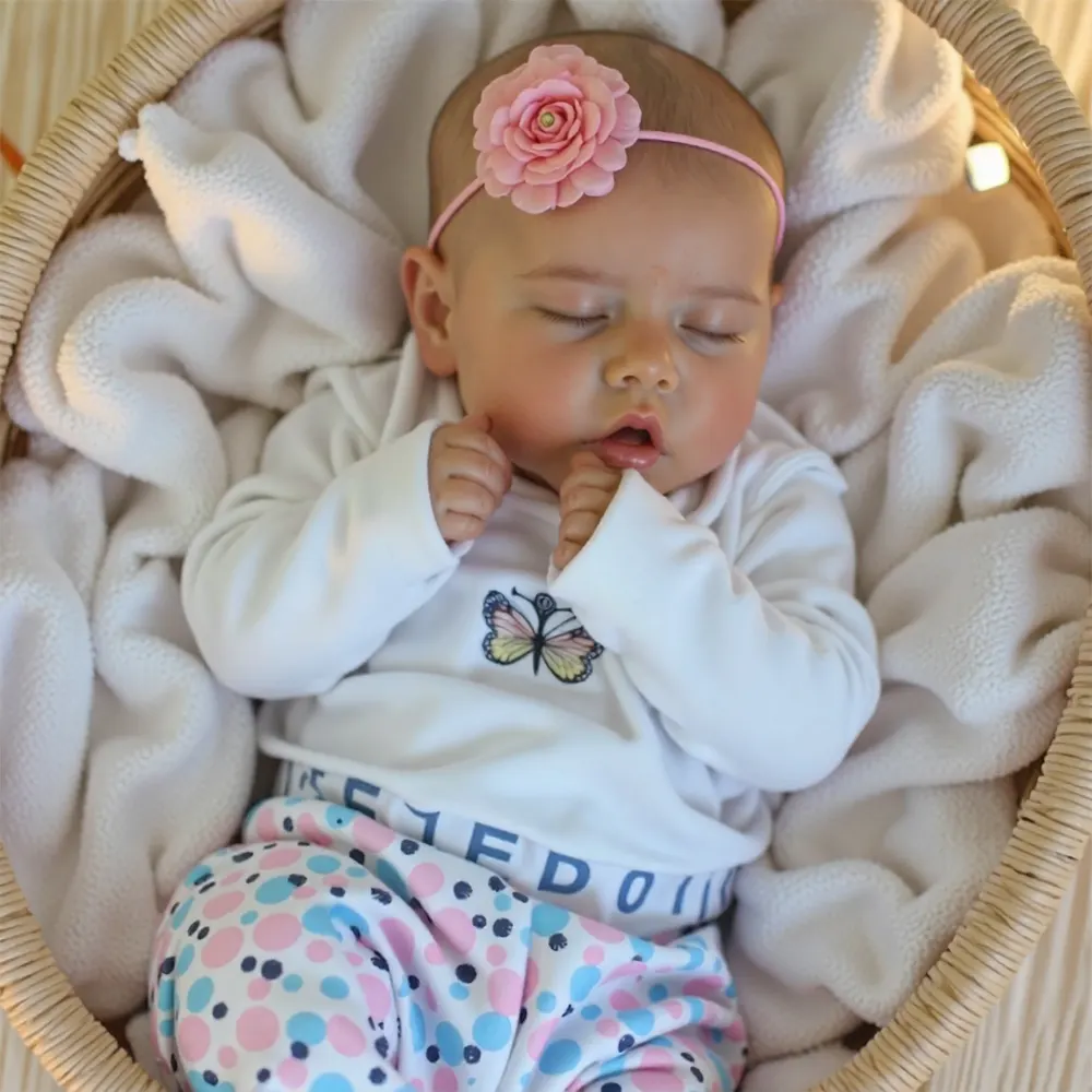 17" Real Lifelike Journey Silicone Sleeping Reborn Newborn Baby Doll Girl, photograph 4