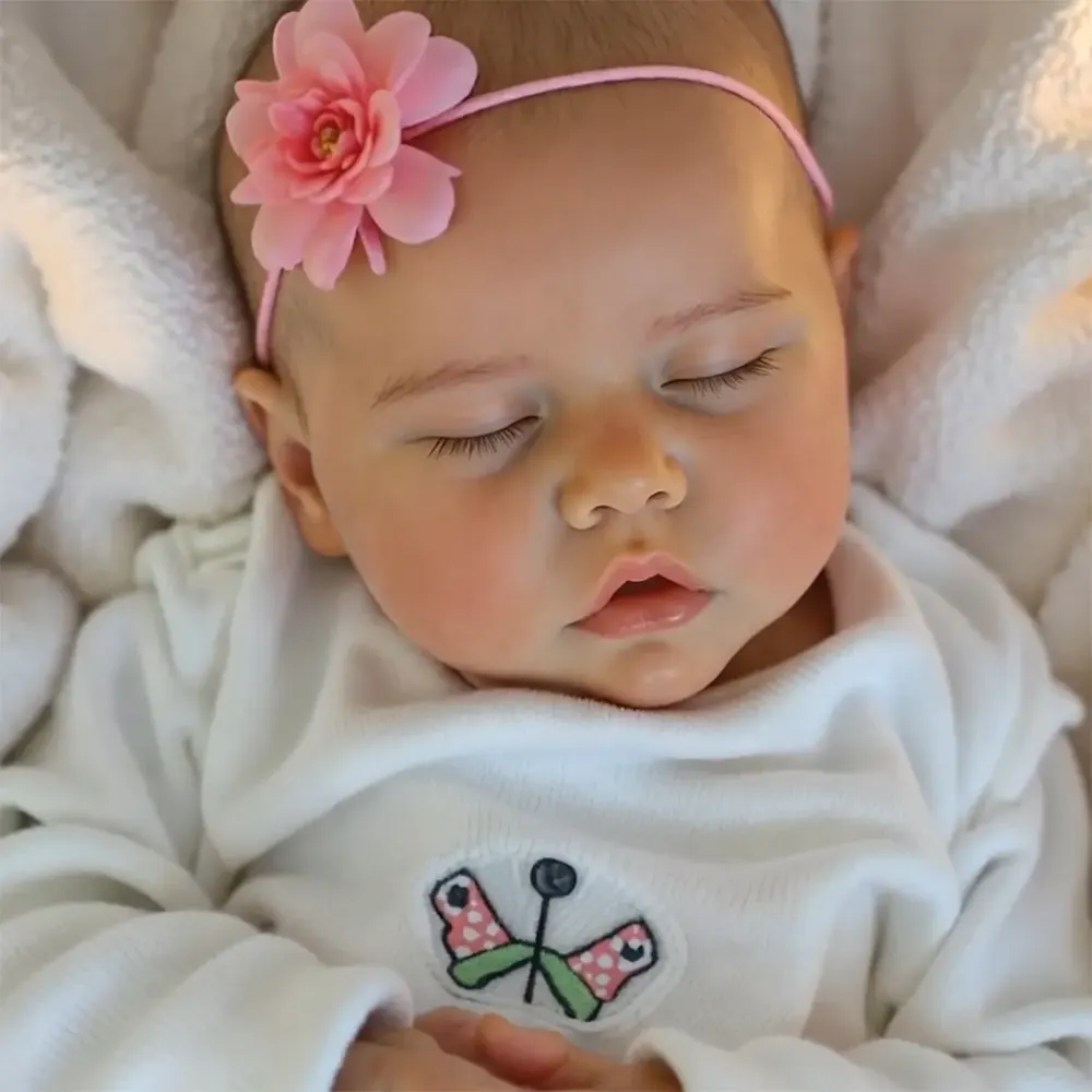17" Real Lifelike Journey Silicone Sleeping Reborn Newborn Baby Doll Girl, photograph 5