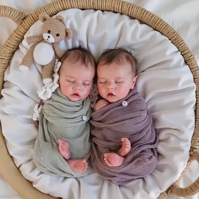 17" Real Lifelike Twins Sister Aidan and Nadia Reborn Baby Doll Girl