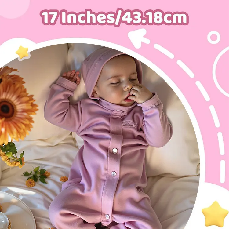 17" Realistic Lifelike Marilla Silicone Reborn Newborn Baby Doll Girl, photograph 3