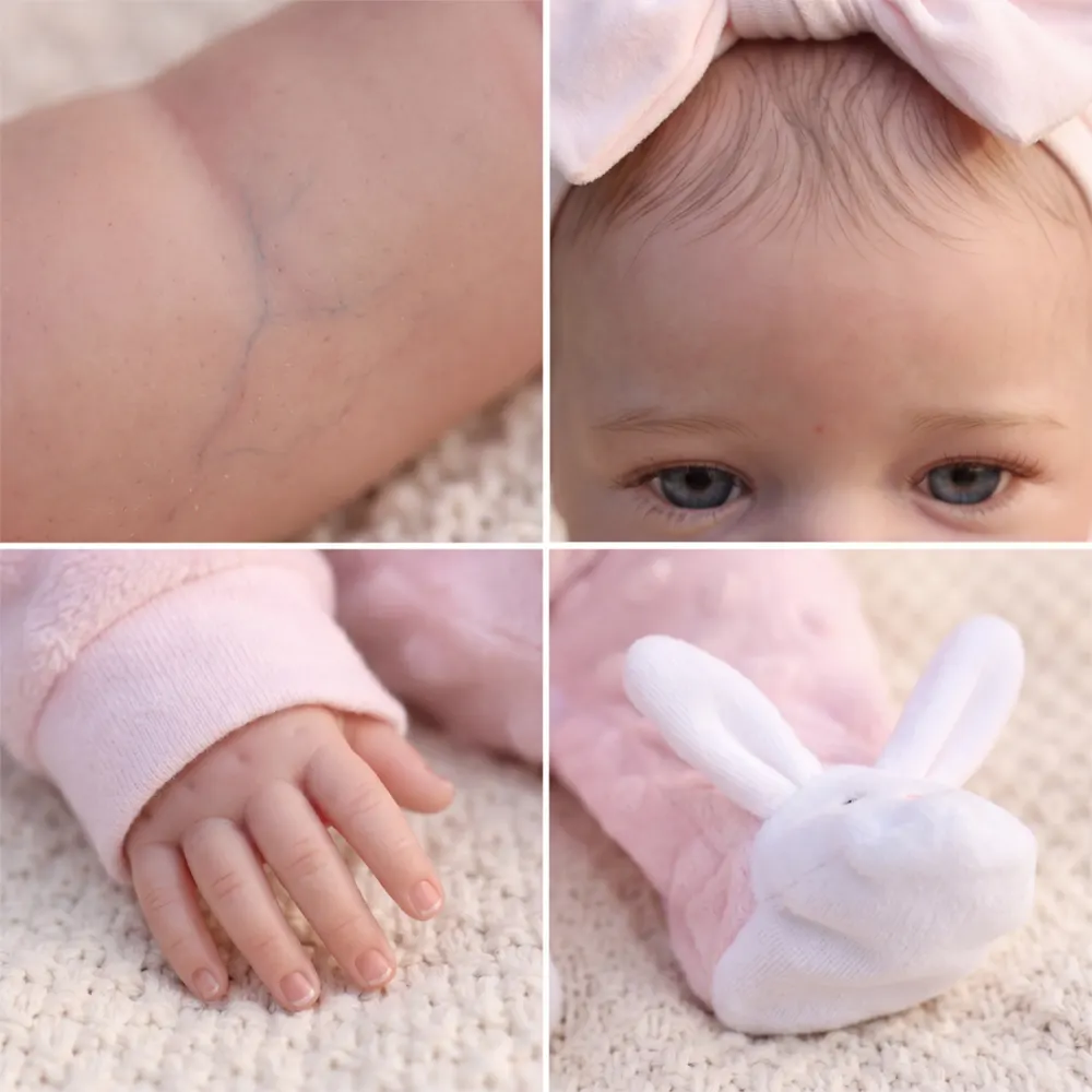 17" Realistic Reborn Baby Girl Doll – Soft Vinyl Body, Hand-Painted Face– Oren, photograph 4