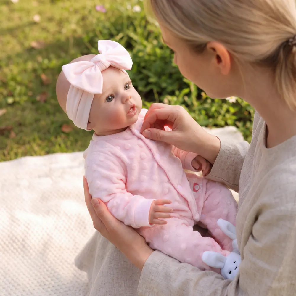 17" Realistic Reborn Baby Girl Doll – Soft Vinyl Body, Hand-Painted Face– Oren, photograph 5