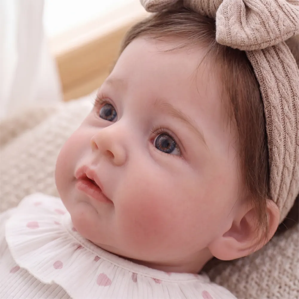 17" Realistic Reborn Baby Girl – Rooted Hair, Soft Vinyl Body– Flora, photograph 2