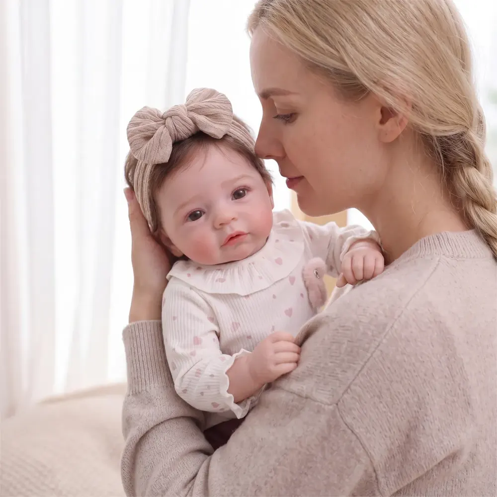 17" Realistic Reborn Baby Girl – Rooted Hair, Soft Vinyl Body– Flora, photograph 5