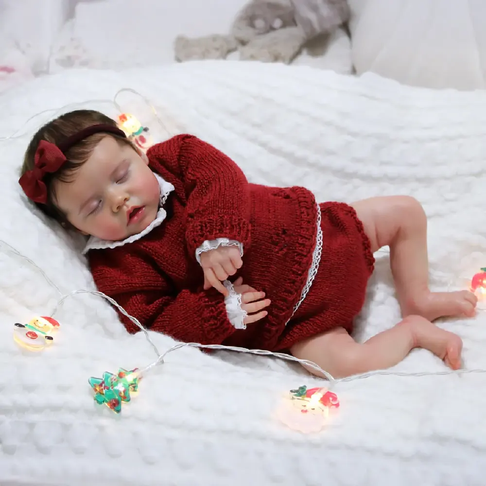 17"Reborn Baby Dolls Girl with Soft Body, Realistic Newborn with Heartbeat, photograph 3