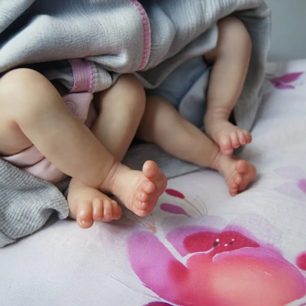 17" Sweet Sleeping Dreams Reborn Twins Boy and Girl Maren and Monica Truly Silicone, photograph 5