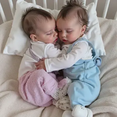 17" Twins Boy and Girl Reborn Silicone Baby Doll Debbie and Deborah Lifelike