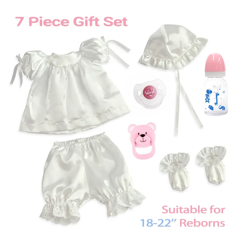 18-22" Reborn Baby Clothes Accessories Princess Suit 7 Piece Set