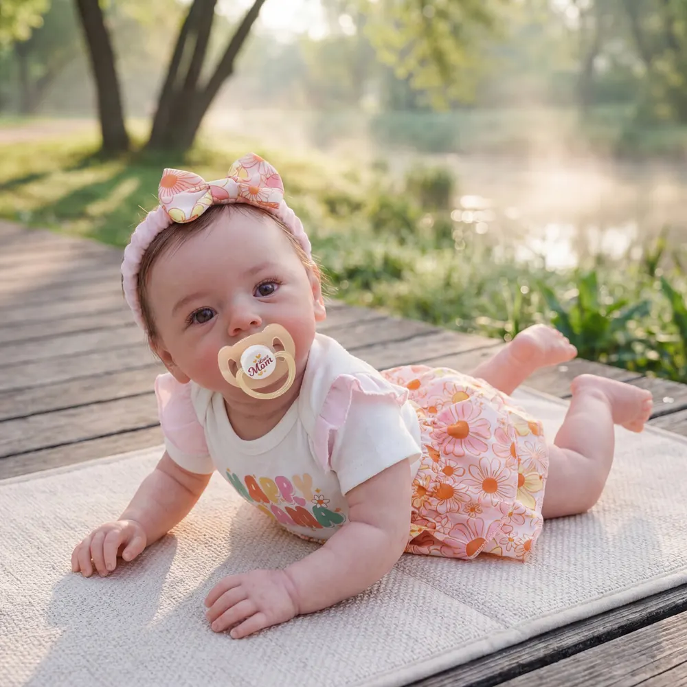 18" Newborn Reborn Baby Girl in Newborn Age with Opened Blue Eyes and Soft Body
