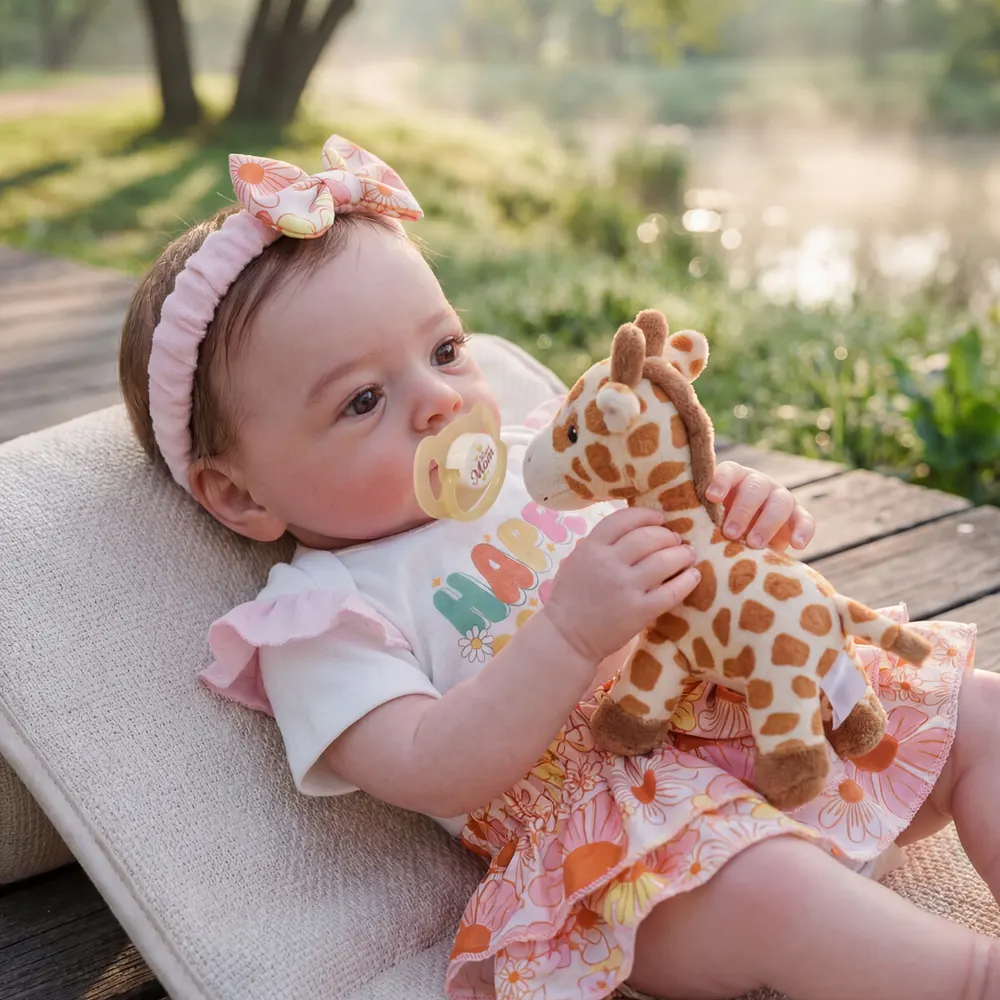 18" Newborn Reborn Baby Girl in Newborn Age with Opened Blue Eyes and Soft Body, photograph 5