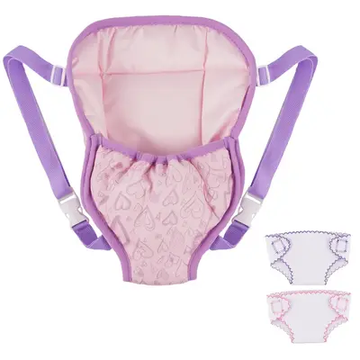 18" Purple Strap Reborn Baby Doll Accessories Set