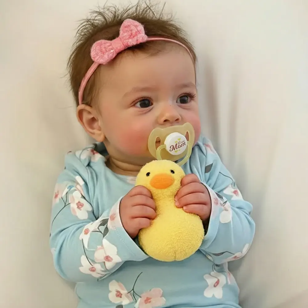 18" Real Lifelike Cute Eyes Opened Reborn Newborn Doll Girl Named Sum With Blue Eyes, photograph 4