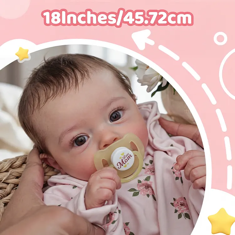 18" Real Lifelike Reborn Newborn Baby Doll Blue Opened Eyes Girl Named Viliera, photograph 3