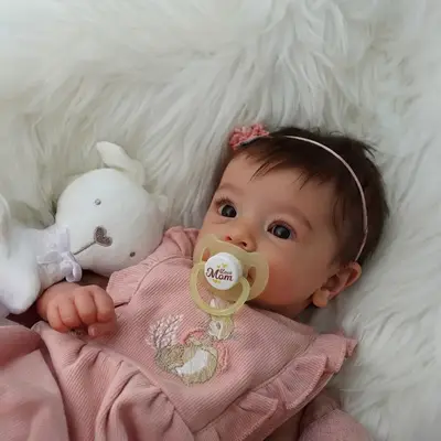 18" Reborn Baby Girl Doll with Lifelike Gentle Heartbeat Coos and Breath