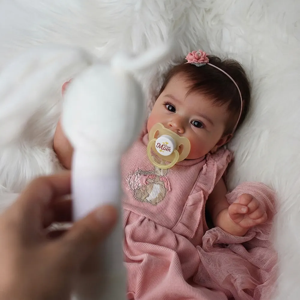 18" Reborn Baby Girl Doll with Lifelike Gentle Heartbeat Coos and Breath, photograph 2