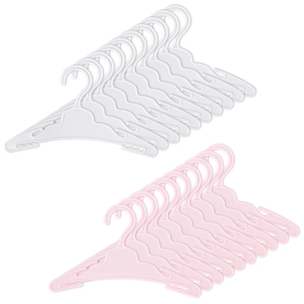 18" White & Pink Hanger 20 Pcs Reborn Baby Doll Accessories Set