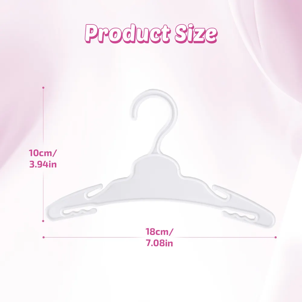 18" White & Pink Hanger 20 Pcs Reborn Baby Doll Accessories Set, photograph 2