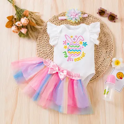 20"-22" Easter Skirt for Reborn Girl Baby Accessories 3-Pieces Set
