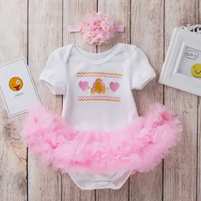 20"-22" Pink Cake Dress for Reborn Girl Baby Accessories 2-Pieces Set