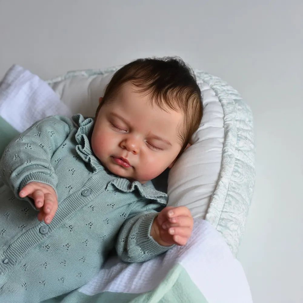 20" Asleep Handmade Toddler Reborn Baby Doll Girl with Endearing Chubby Face