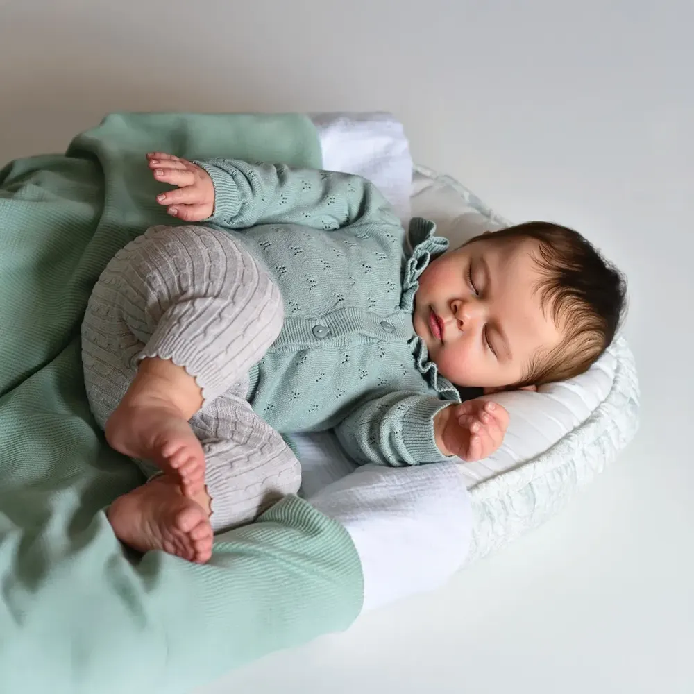 20" Asleep Handmade Toddler Reborn Baby Doll Girl with Endearing Chubby Face, photograph 2