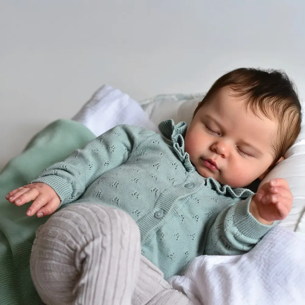20" Asleep Handmade Toddler Reborn Baby Doll Girl with Endearing Chubby Face, photograph 3