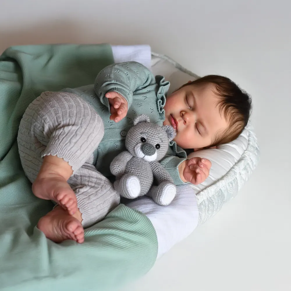 20" Asleep Handmade Toddler Reborn Baby Doll Girl with Endearing Chubby Face, photograph 5