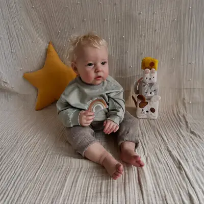 20" Awake Toddler Boy Doll Made of Soft Vinyl with Brown Hair and Heartbeat