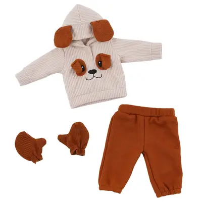20" Cozy Puppy Hoodie Outfit Set 3 Pieces for Reborn Baby Dolls