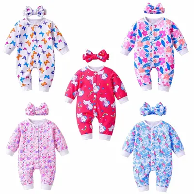20" Cute Animal & Floral Romper Outfits 5 Sets for Reborn Baby Dolls
