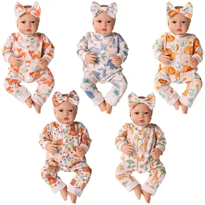 20" Cute Animal Romper Outfit 5 Sets for Reborn Baby Dolls