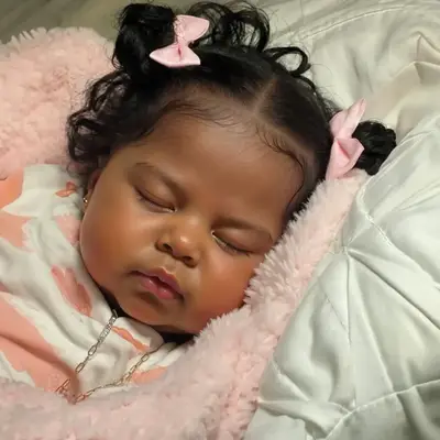 20" Handmade Lifelike Reborn African American Newborn Baby Eyes Closed Girl Nayyra