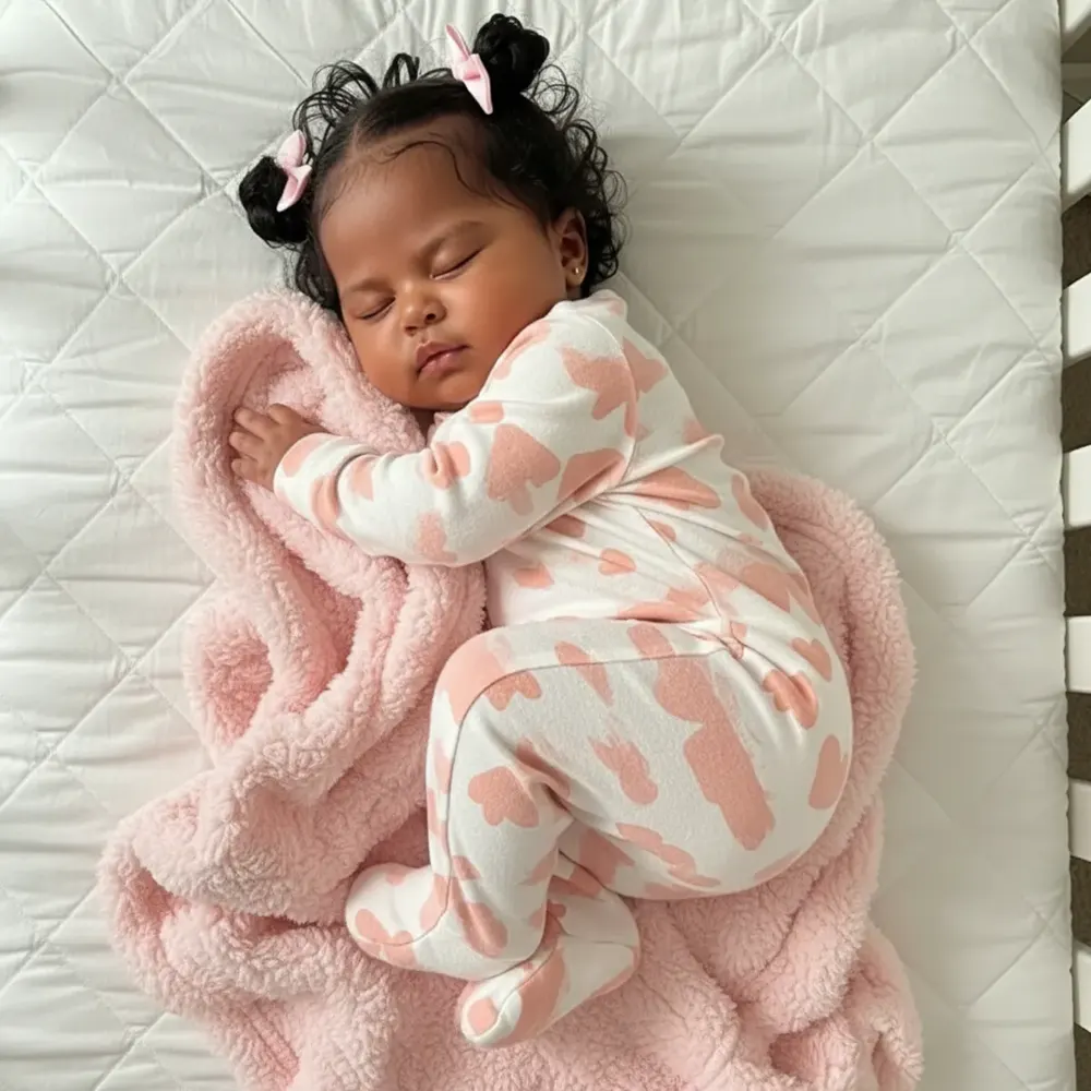 20" Handmade Lifelike Reborn African American Newborn Baby Eyes Closed Girl Nayyra, photograph 2