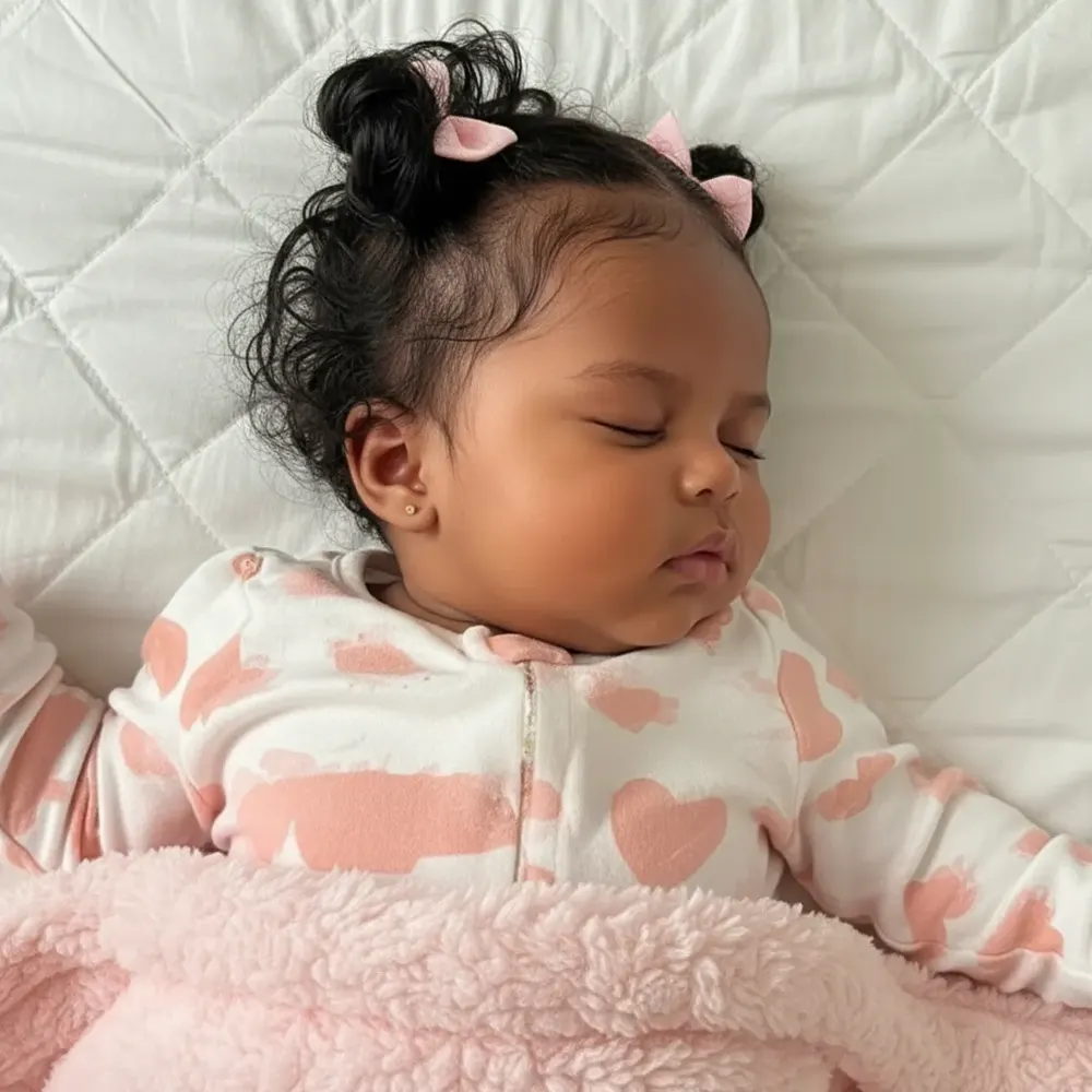 20" Handmade Lifelike Reborn African American Newborn Baby Eyes Closed Girl Nayyra, photograph 4