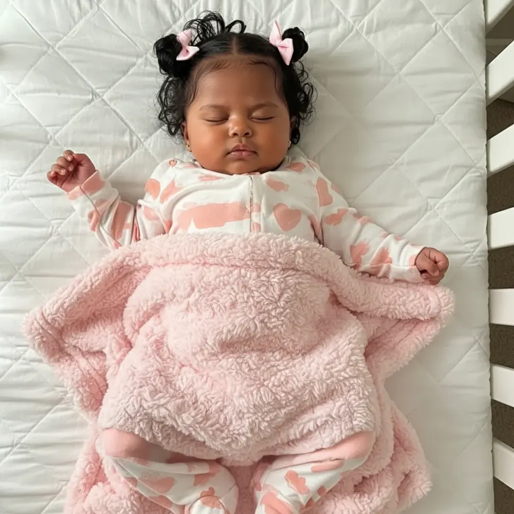 20" Handmade Lifelike Reborn African American Newborn Baby Eyes Closed Girl Nayyra, photograph 5