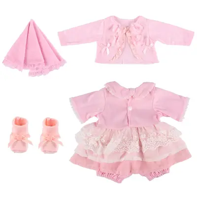 20" Reborn Baby Doll Pink Floral Lace Skirt Set 4pcs Clothing Accessories
