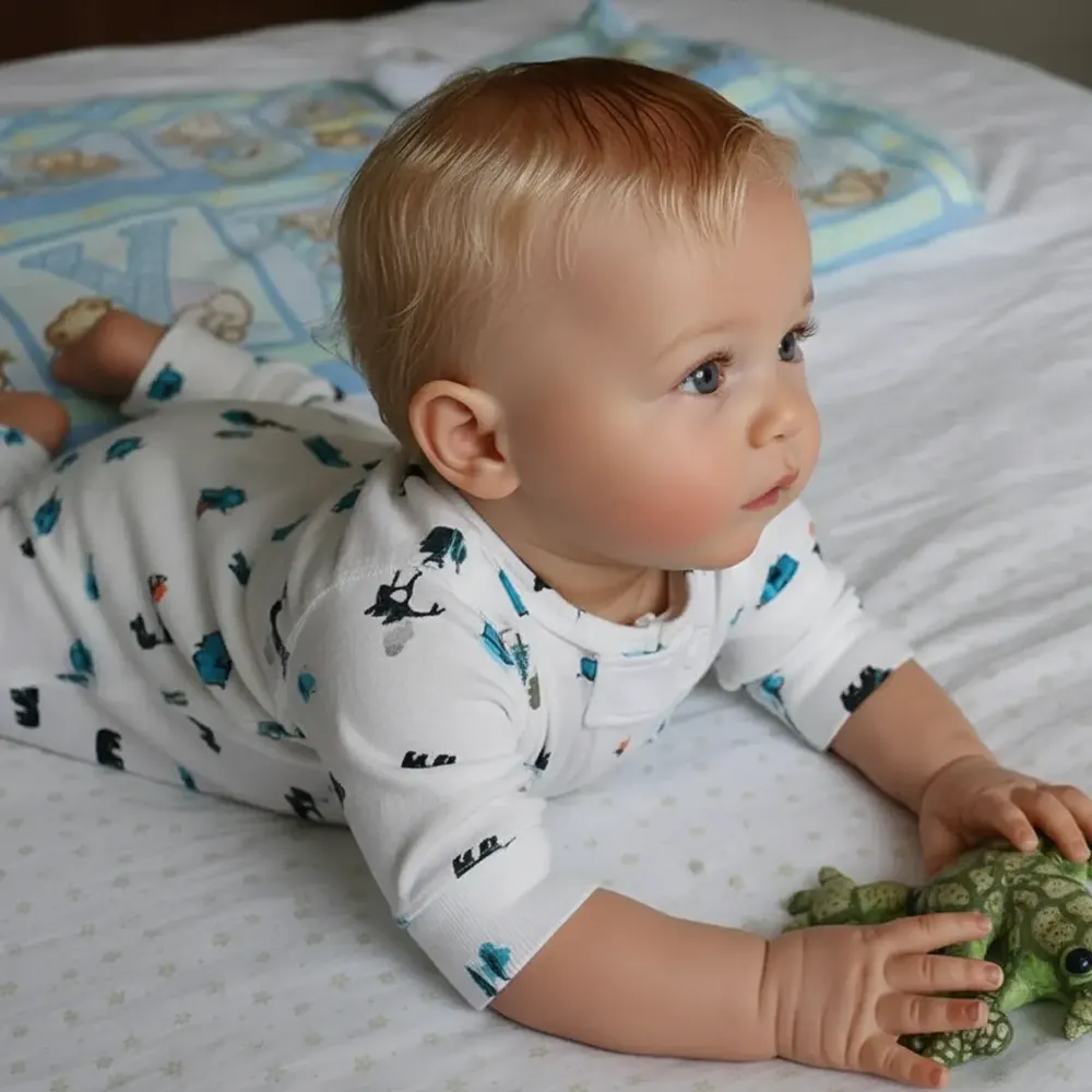 20" Kids Reborn Lover with Blue Eyes, Lifelike Handmade Soft Touch Body, photograph 2