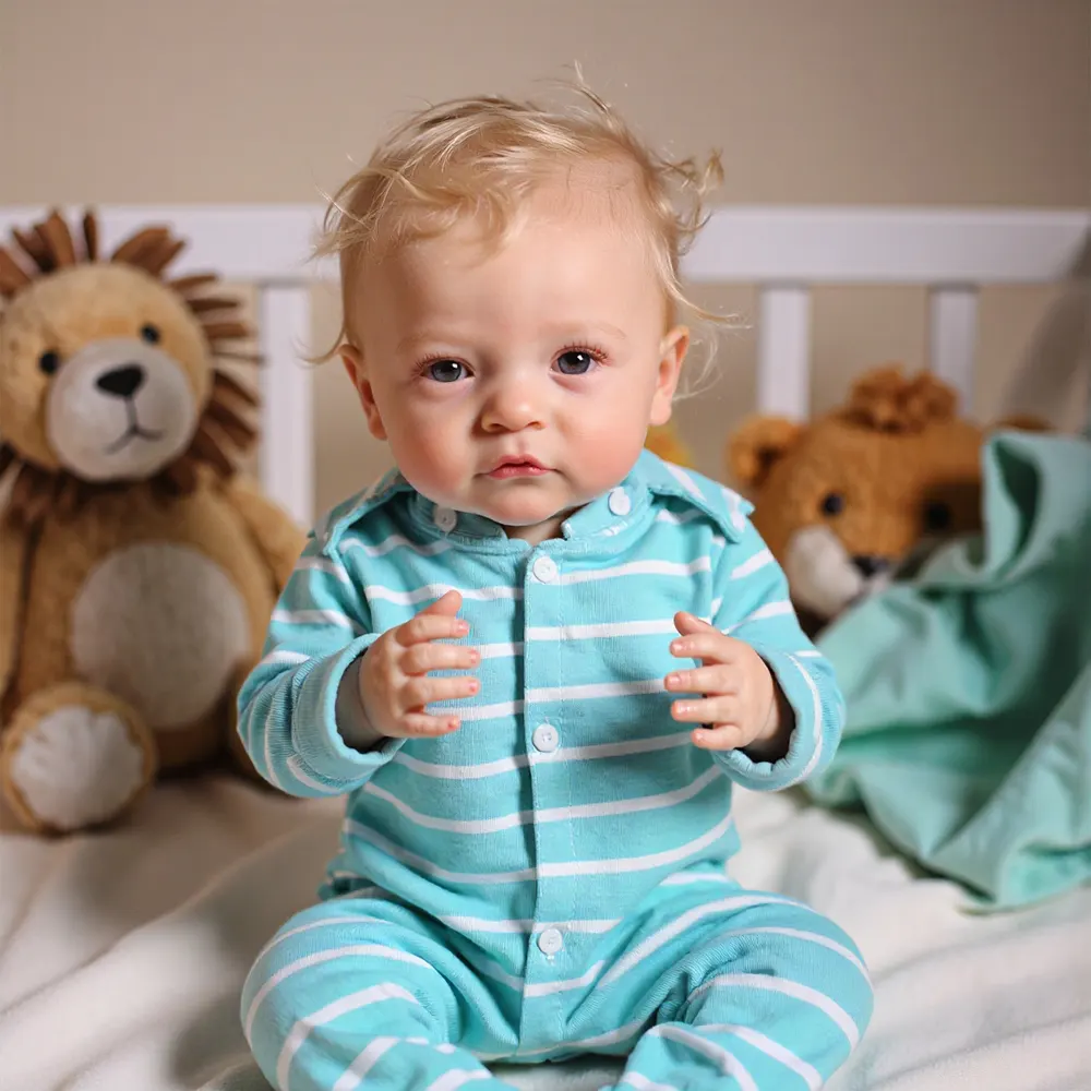 20" Kids Reborn Lover with Blue Eyes, Lifelike Handmade Soft Body, photograph 2