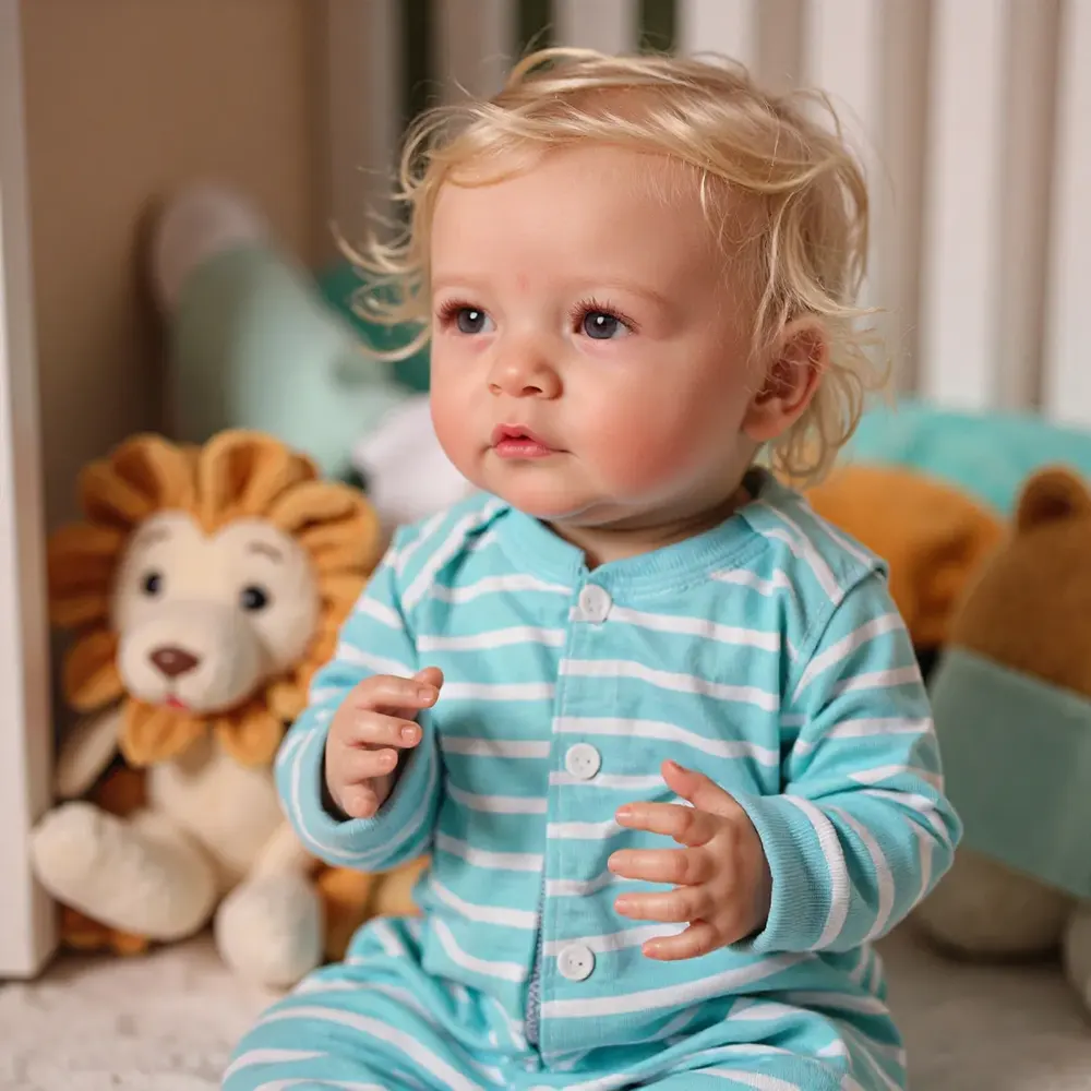 20" Kids Reborn Lover with Blue Eyes, Lifelike Handmade Soft Body, photograph 3